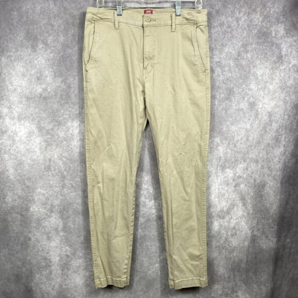 Levis XX Chino Pants Mens Tag 33x32 (33x30) Tan Standard Taper Casual - Picture 1 of 8